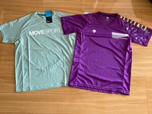 新品・美品 2枚セット DESCENTE MOVE SPORTS Tシャツ サイズL airy transfer エアリートランスファー s.f.tech エスエフテック sunscreen 