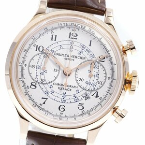 ボーム＆メルシェ Baume & Mercier MOA10007 ケープランド フライバック K18PG 自動巻き メンズ 美品 箱・保証書付き_706960