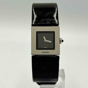 CHANEL マトラッセ クォーツ ＜腕時計＞シャネル 黒文字盤 シルバー 電池式 レザー ブラック ブランド ファッション レディース
