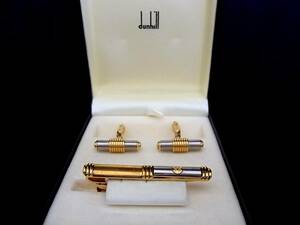 ◎№4219◎■新品同様■【ｄunhill】ダンヒル【シルバー・ゴールド】■カフス&タイピン・ネクタイ ピン♪