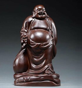 仏教美術 細密彫刻 48cm弥勒菩薩像 匠高技術 木彫 置物 黑檀木