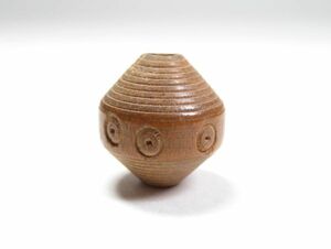 【4246】明治時代・堤物／根付／検＝印籠＊木製　お締め＊2g（初品・買取品）