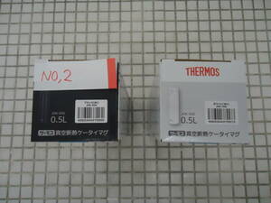 No2 未使用品　THERMOS 真空断熱ケータイマグ　JOK-500　0.5L　ホワイト　ブラック　2個セット