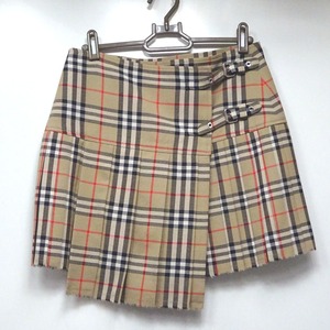 Ft1148271 バーバリー スカート ラップミニスカート ノバチェック 8025832 ベージュ レディース BURBERRY 超美品・中古