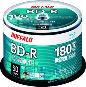 50枚 バッファロー ブルーレイディスク BD-R 1回録画用 25GB 50枚 スピンドル 片面1層 1-6倍速 【 ディーガ 