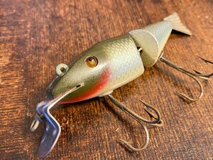 30s Creek Chub WIGGLEFISH 美品!! 1930年代 ウッド製 グラスアイ カップリグ フローティング シルバースケール ワールドレコード ルアー