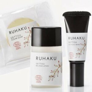 琉球ハーブ月桃 | 琉白 RUHAKU |3点お試しセット（石鹸/洗顔ネット付・化粧水・保湿クリーム）