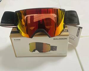 【24モデル新品・即決】未使用SALOMON S/VIEW BLACK RESORT レッドレンズ サロモンゴーグル 全天候レンズ ブラック25%OFF 