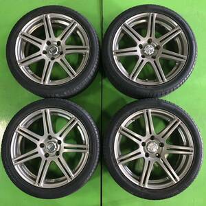 NT002 中古 BRIDGESTONE ブリヂストン BEO ベオ ホイール 17×7J +40 PCD 114.3 タイヤ 215/45R17 4本 セット【Made in Japan】