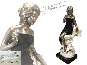 M090B7 イタリア彫刻巨匠 ジァンニ・ヴィゼンティン GIANNI・VISENTIN ブロンズ像 美人像 置物 縁起物 西洋美術 箱付 重5049g