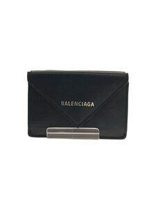 BALENCIAGA◆3つ折り財布/-/BLU/無地/メンズ/391446-DLQ0N-1215/ペーパーミニウォレット