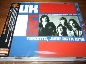 U.K. 　《 LIVE TORONTO JUNE 26th 1978 》★発掘ライブ