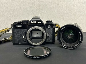 A2　Nikon　ニコン　FM2 N　ブラックボディ　一眼レフ　フィルムカメラ　ZOOM NIKKOR 35-70㎜ 1:3.5　シャッター音OK　現状品