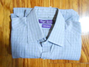未使用（個人保管） 米国 Polo Ralph Lauren 最高級ライン Purple Label 稀少な英国製 超高価ドレスシャツ Turnbull & Asser製か UK15.5