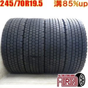 中古タイヤ 245/70R19.5 136/134J DUNLOP SP081 スタッドレスタイヤ 4本セット 大型 中古 19.5インチ