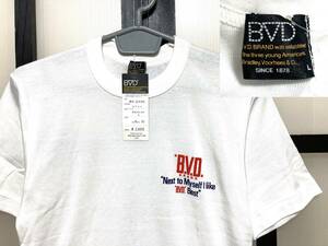 70s〜80s デッドストック BVD フロッキー プリント Tシャツ 日本製 / 70年代 80年代 新品 未使用 国産品 昭和 レトロ ビンテージ