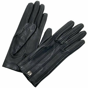 13234 ロエベ 手袋 シープスキン レザー 革 羊革 ブラック 黒 サイズ6 1/2 約19cm LOEWE アナグラム