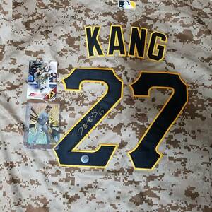 MLB 姜正浩/カン・ジョンホ KANG JUNG HO /majestic authentic jersey cool base CAMO サイン入り/CARD/韓国/ジャージ