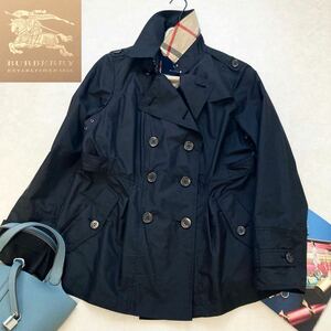 ★大きいサイズ★新品★バーバリー BURBERRY 44/13号/XL-3L メガチェックコンビ☆ブライトタフタトレンチコート 通勤フォーマル 春アウター