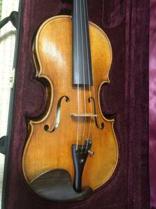 フランス モダン 裏板一枚板 フルサイズ バイオリン 4/4 虎杢 ヴァイオリン ケース付き メンテ済み