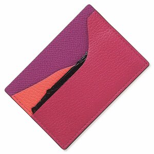 （新品・未使用品）エルメス HERMES エプソン シェーブル クロコダイル プティアッシュ カードケース 名刺入れ ピンク パープル 箱付