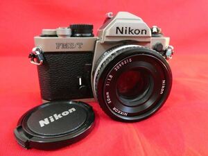 美品 Nikon NEW FM2/T 一眼レフ フィルムカメラ 防湿庫保管品 ニコン レンズ NIKKOR 50mm 1:1.8 チタンボディ