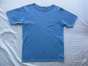 NIGEL CABOURN 　ナイジェル ケーボン　ミリタリーテイスト　ラグラン袖　ポケット付きTシャツ　 サイズ 46　 日本製　ブルー系