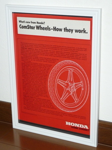 1978年 USA 洋書雑誌広告 額装品 ComStar Wheels コムスター ホイール (A4size) / 検索用 Honda 店舗 ガレージ ディスプレイ 看板 装飾 AD