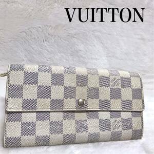 LOUIS VUITTON ポルトフォイユサラ ダミエアズール 長財布 2つ折り 財布 ウォレット