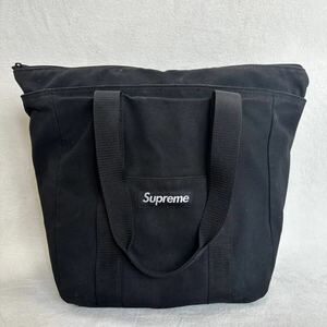 ☆激レア☆ Supreme Canvas Tote 黒 シュプリーム キャンバス トートバッグ　20AW 大容量　A4 通学　通勤　ボックスロゴ ブラック 