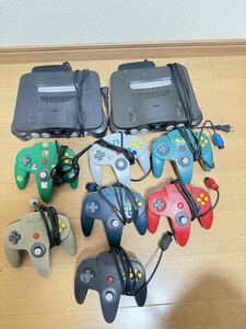 1円から　任天堂 NINTENDO64 本体 2点と　コントローラー 7点まとめ売りセット　現状渡し