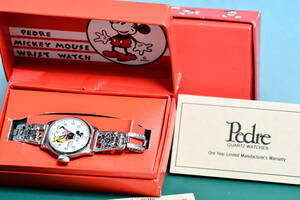 即決　 限定　1990年　復刻版　 パイアイ　ミッキーマウス　クォーツ時計　ペドル社