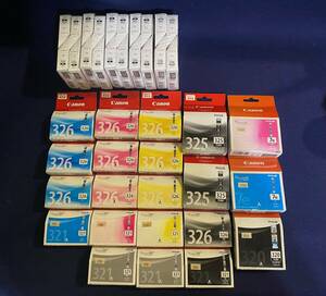 未開封保管品 期限切れ Canon キャノン 純正品 326 5色(BIC-326C/BCI-326M/BIC-326Y/BIC-326GY/BIC-326BK) 他 321/325/320/7e インクまとめ