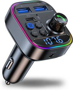 新品 Seefox FMトランスミッター Bluetooth 5.3 車載充電器 PD30W 急速充電 USBメモリ対応 AUX入力 音楽再生