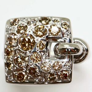 豪華!!1ct UP!! KASHIKEY(カシケイ)《K18 天然ブラウンダイヤモンドリング》M 8.9g 1.00ct 約11号 ジュエリー jewelry ring 指輪 FA3/FA5