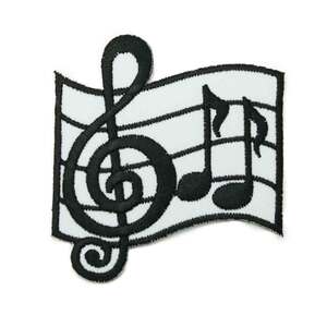 アイロンワッペン 音符 楽譜 音楽 ミュージック ピアノ デザイン 簡単貼り付け アップリケ 刺繍 裁縫