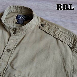 RRL　90s スタンドカラーシャツ　メンズ　サイズM　当時物　ダブルアールエル　長袖シャツ　ラルフローレン　Ralph Lauren　ミリタリー　a4