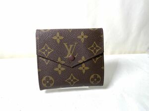 美品　1円 LOUIS VUITTON ルイヴィトン モノグラム wホック 三つ折り ポルト カルト クレディ 小銭入れ ウォレット 財布