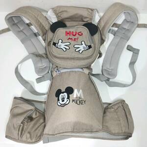 【美品】Disney ディズニー ヒップシート ベビーキャリア スリング 抱っこ紐 ミッキーマウス 幼児 ベビー用品 外出 移動