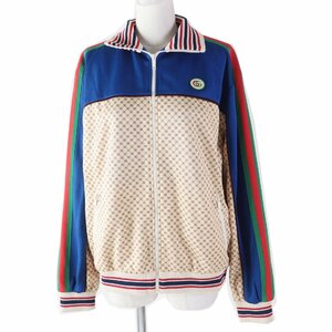 極美品◎GUCCI グッチ 655196 インターロッキングG プリントジャージージャケット マルチ M イタリア製 正規品 レディース