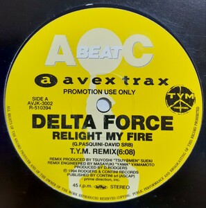 DELTA FORCE / RELIGHT MY FIRE (T.Y.M. REMIX) Domino / Tora Tora Tora (T.Y.M. Remix) 限定盤 (AVJK-3002) ユーロビート