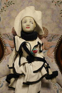 ■00002■ レンチドール 女の子 ピエロ イタリア アンティークドール アンティーク antique doll 人形 ドール Italy pierrot コレクター
