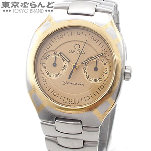 101727343 1円 オメガ OMEGA シーマスター ポラリス デイデイト 396.1222 ゴールド SS YG 腕時計 メンズ 電池式 アンティーク