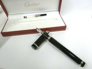 36101◆Cartier カルティエ 万年筆 ペン先 18K 750 ブラック 黒 ゴールド 18金 筆記用具