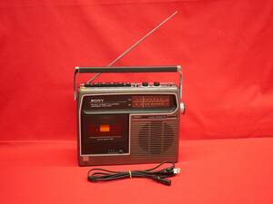 ♪ 昭和レトロ SONY CF-1610 FM/AM ２バンド アンティーク ラジオカセットレコーダー【動作品】♪ 