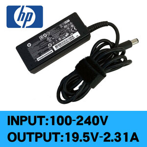 中古品 HP純正 先丸 ACアダプタ ノートパソコン用 ★ HP HSTNN-CA41(744481-002) 19.5V-2.31A 100-240V 50-60Hz 45W 電源ケーブル付