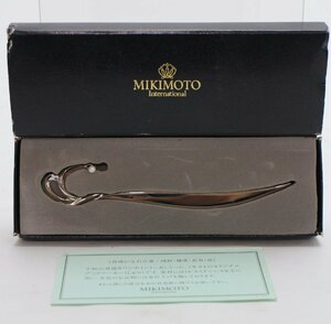 未使用 MIKIMOTO ミキモト ペーパーナイフ パール 真珠 箱入 高級 ブランド 小物 シルバー