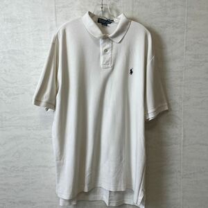 ポロシャツ ラルフローレン POLO by Ralph Lauren サイズL 白ホワイト　メンズ古着