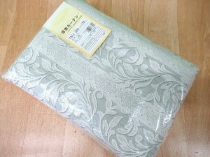即決 未使用 厚地カーテン 巾200×丈178㎝ 1枚入 ドーマ グリーン 洗える フック・タッセル付 植物柄 ボタニカル アウトレット