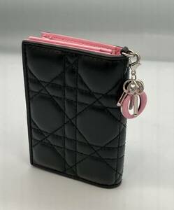 Christian Dior レディディオール カードケース カナージュ ブラックピンク 33-MA-1107 財布 クリスチャン・ディオール